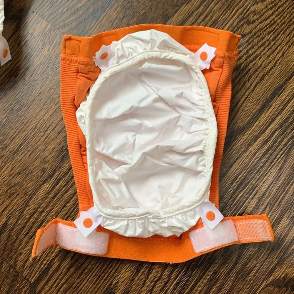 Orange Reusable Diaper Covers - Adjustable Snap/Velcro